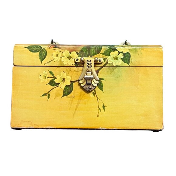 Annie Laurie Vintage Original Palm Beach Red Cardinal Box Purse - Picture 11 of 15